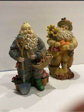 Set of 2 Lang & Wise fall Autumn Harvest figurine table decor Thanksgiving table